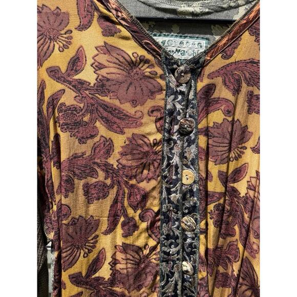 NOTHING MATCHES Size 1 - VTG Funky Patchwork  Shirt Top Long Sleeve Beautiful - Picture 4 of 7